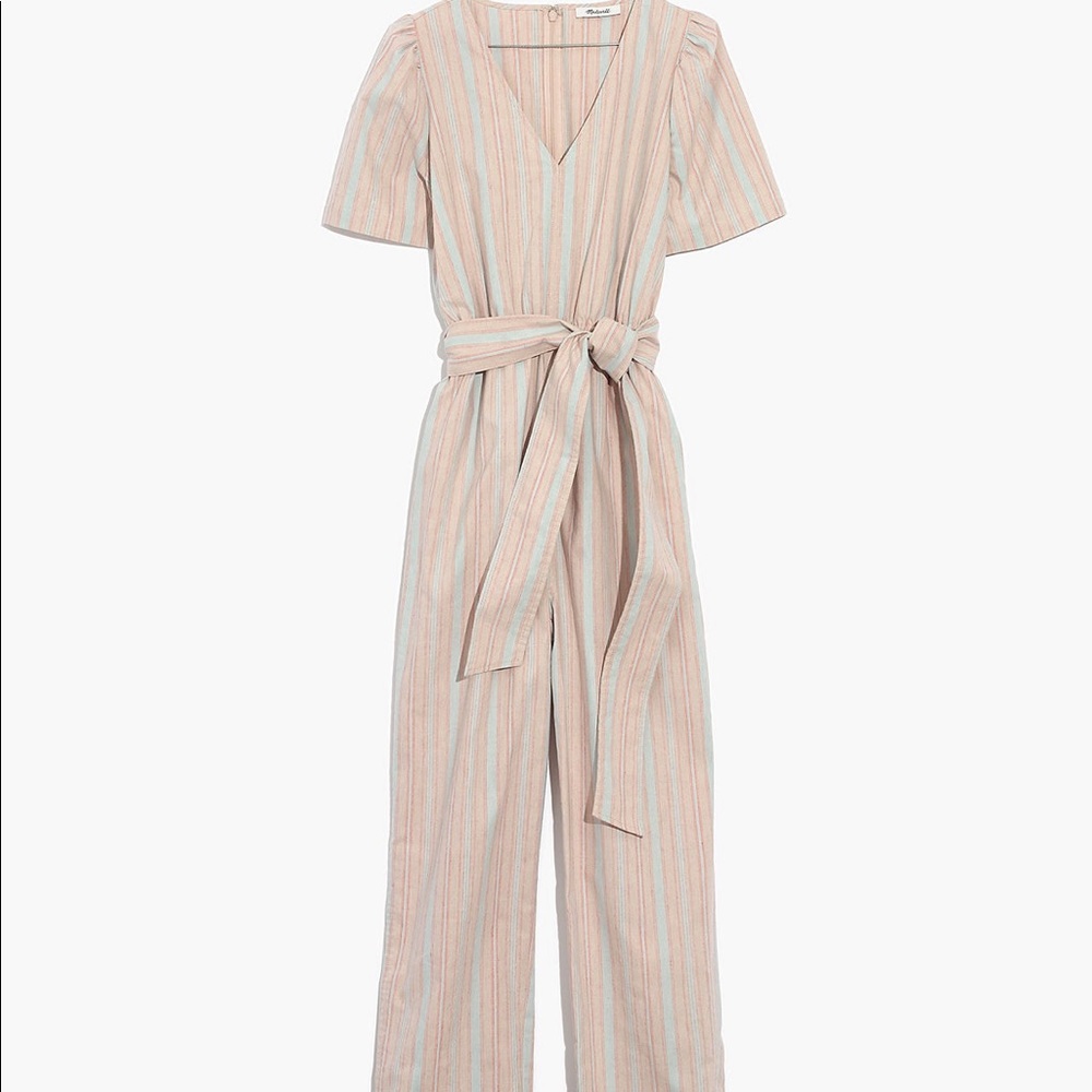 Madewell Striped Jumpsuit in Pastel Hues